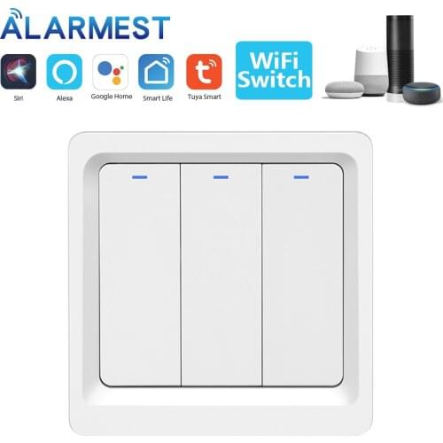 ALARMEST Tuya EU Tuya/Smart Life NL type 1/2/3 Gang WiFi Wall Switch for Google Home Alexa Voice Control