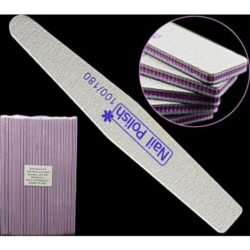 Whosale 5 Shapes 500pcs Manicure Buffer 100/180 Curved Crescent Suquare Nail File Nail Buffer Polish Grinding Tool Free Shipping