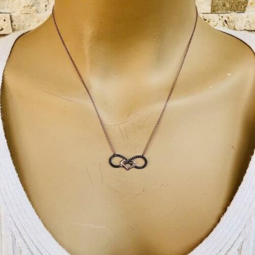 Endless Love 925 Sterling Silver Necklace Women Girls Gift Jewelry Accessories Fashion Handmade Elegant Chain