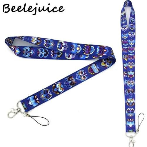 24pcs Owl Animal Neck Strap Lanyard keychain Mobile Phone Strap ID Badge Holder Rope Key Chain Keyrings cosplay Accessories Gift