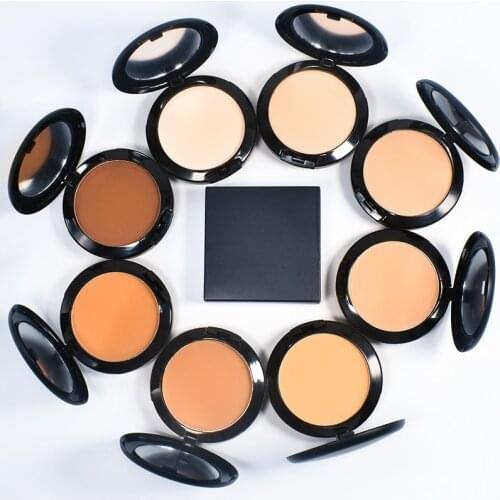 Private Label Face Pressed Powder Oil Control Natural Foundation Powder 8 Color Smooth Finish Concealer Setting Powder Wholesale