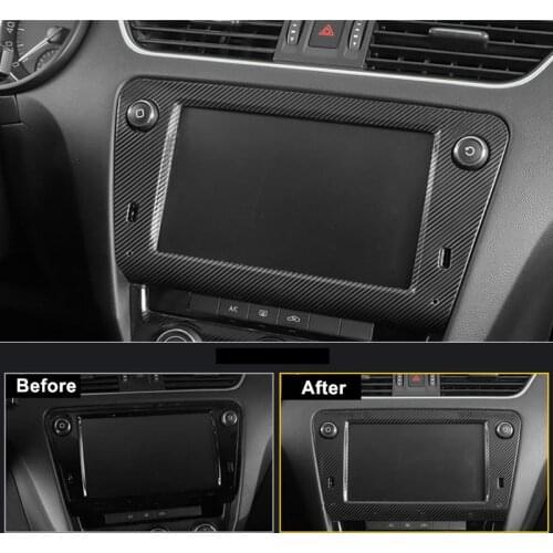 For Skoda Octavia 2018~2019 Car Center Control DVD Navigation Panel Cover Decoration