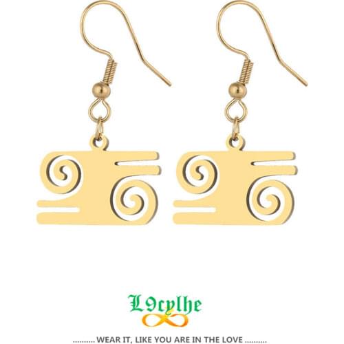 Ethnic Jewelry African Symbol Drop Earrings For Women Stainless Steel Earriings Adinkra Gye Nyame Boucle D’oreille BFF Bijoux