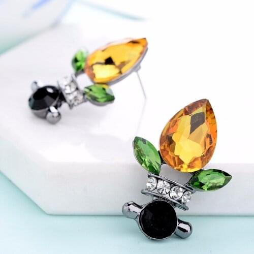LUBOV Hot Sale Water Stud Earrings Fire Flame Design Glass Piercing Earrings Women Jewelry 2018 New