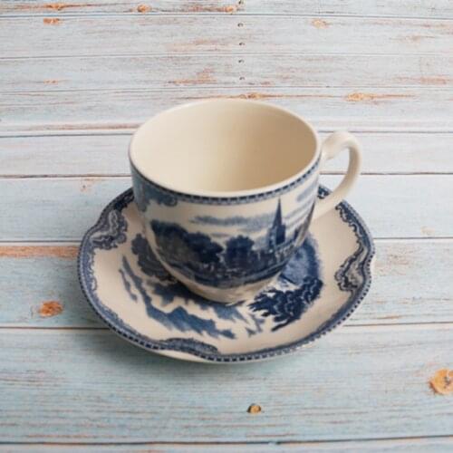 Chinese Blue Porcelain Tea Cup Saucer royal vintage white ceramic Coffee Cups China porcelain Celadon xicara Teacup Set