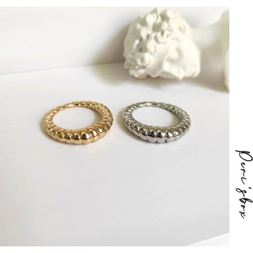 PerisBox Gold Silver Color Twisted Circle Rings Spiral Geometric Rings for Women Chunky Minimalist Jewelry 2020 Collection