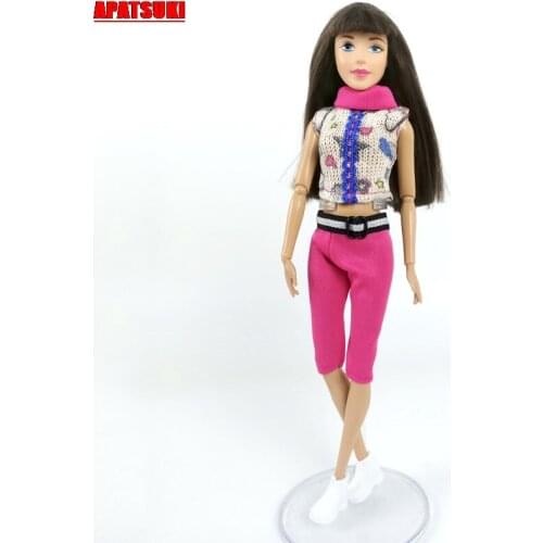 1set PINK Set Top Pants Clothes for Barbie Doll Clothes for 1/6 BJD Doll Accessories DIY Dollhouse Playhouse Toy for Barbie Doll