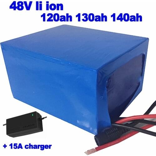 Li ion 48V 120ah 130ah 140ah Lithium lipo Battery Pack for elderly mobility scooter food truck golf cart solar power 15A Charger