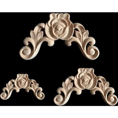 8/10/12cm Wooden Cupboard Doors and Windows Small Decorative Floral Applique Mini Crossbow Kawaii Home Decoration Accessories