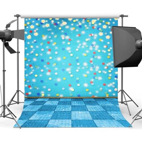Mehofoto Glitter Backdrop for Photography Blue Brick Photo Background for Photographic Booth Studio F-1573