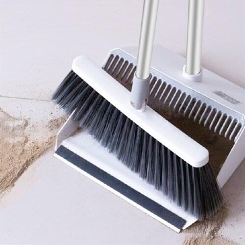 2 sets broom dustpan rubber dust hair sweep brushes cleaning product Squeeze Garbage collector magic hand grass braid house home