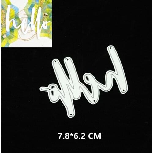 2021 New Hello In English Cutting Dies DIY Scrapbooking Embossing Paper Photo Frame Stamps Crafts Template Mould Stencils
