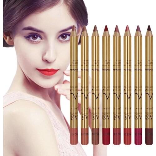 New Matte Lipliner Makeup Waterproof 3D Contour Lips Tool Lip Liner Lipstick Women Pigment Red Beauty MKH7416 Pencil T9C0