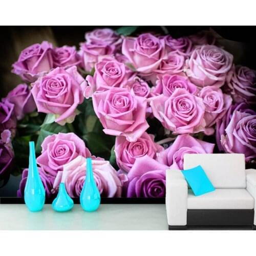 Papel de parede Roses Many Pink color Flowers photo 3d wallpaper murals,living room TV sofa wall bedroom wall papers home decor