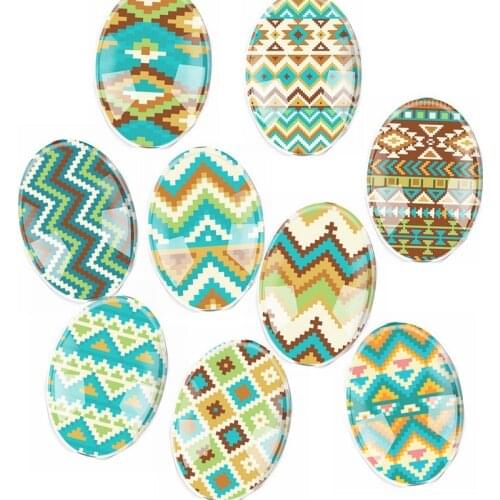 Handmade Glass Mix Size Oval Mosaic Embroidery Floral Flatback Cameo Cabochon Domed DIY Jewelry Charm Photo Pendant Setting