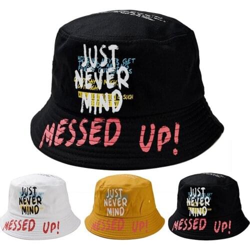 Bucket hat панамы Street fashion printed letters for men and women all-match hip-hop outdoor basin hat hip-hop hat