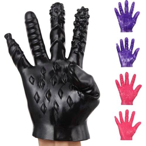 OLO Soft Magic Finger Sleeve Glove Vagina Clitoris Stimulator Flirting Spike Glove G-spot Massage Sex Toy for Women Masturbation