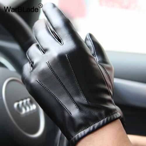 WarBLade 2018 High Quality Women PU Leather Gloves Winter Driving Warm Gloves Female Cashmere Tactical Gloves Drop Shipping