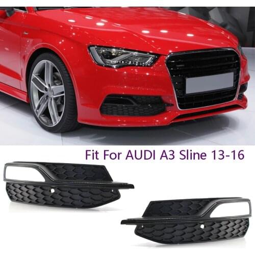 Fits For Audi A3 S-Line 2014-2016 A3 S3 2013-2017 Lower Bumper Fog Light Cover Grill Grille Left & Right