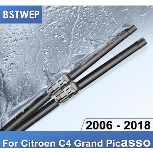 BSTWEP Wiper Blades for Citroen C4 Grand Picasso Fit Bayonet Arms / Side Pin Arm / Push Button Arm Model Year From 2006 to 2018