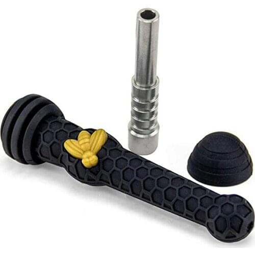 Silicone Honey Extractor Honey Dipper Stick Design With Cover Honeycomb Wand Sticks Honey Spoon For Honey Jar Dispense