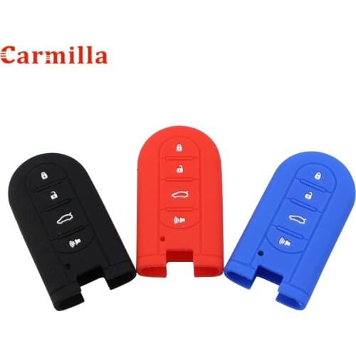Silicone Car Key Holder Cover Car Key Case Fit for Perodua Kelisa Kancil Kenari Alza Viva Myvi Daihatsu Mira 4 Button Key Cases