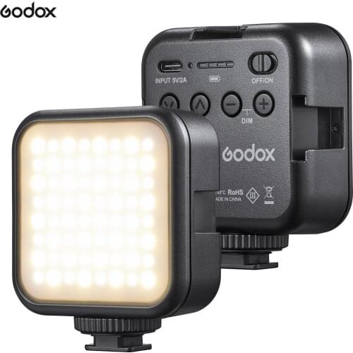 Godox LITEMONS LED6Bi LED Video Light Mini Fill-in Light 3200-6500K Magnetic Adsorption 3 Cold Shoe Mounts for Vlog Photography