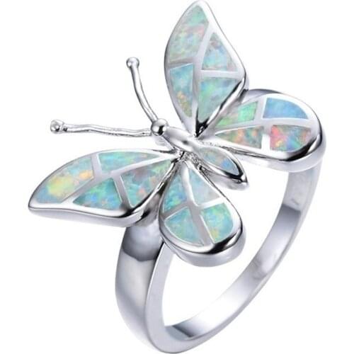 Creative Butterfly Rings For Women Fashion Female Silver Color Ring Jewelry Elegant Ladies Jewelry Accessories