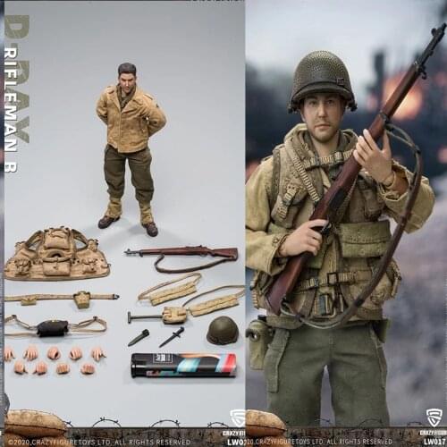 1/12 Crazy Figure Full Set Toys LW017 WWII U.S. Rangers Rifleman B 6" Soldier Figure Model