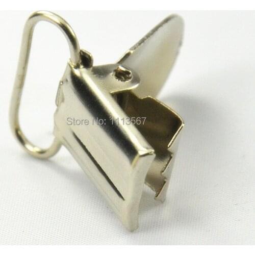 100piece Craft Metal Silver Suspender Paci Pacifier Clips Sewing On Garment for Clothes Jeans Bag Pocket Clip Hooks 21mm K110