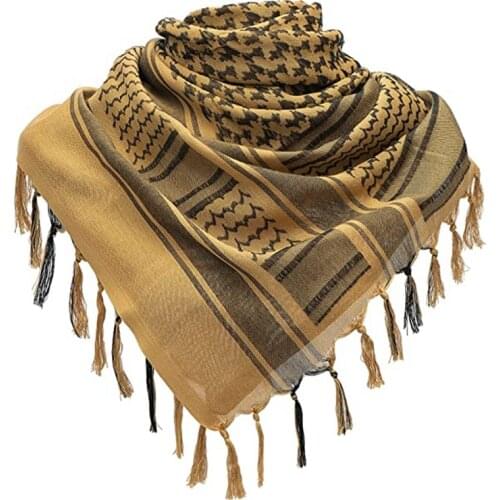 110cm Cotton Scarf Thickened Outdoor Hiking Military Arab Tactical Desert Scarf Army Shemagh Scarves With Tassel For Men Women