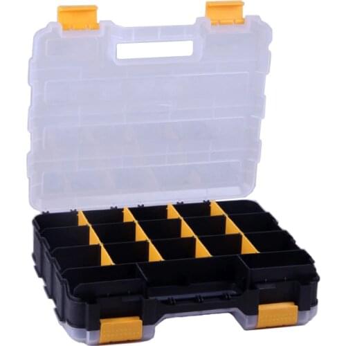 12 inch toolbox double-sided open plastic portable parts toolbox classification component box 320x270x80mm
