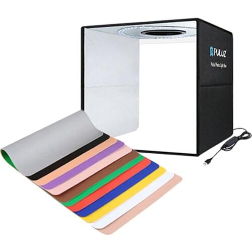 15.72" Portable Mini Camera Photo Studio Light Box Backdrops Lighting Box