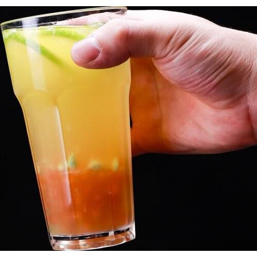 2 PCs Acrylic Beverage Cup Cup Pc Octagon Cup Transparent Milky Tea Cup Creative Plastic Bar Wine Glass KTV Cup Milk Cup