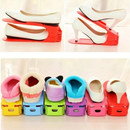 2Pack Easy Shoe Rack Adjustable Shoe Slots Organizer Space Saver Holder