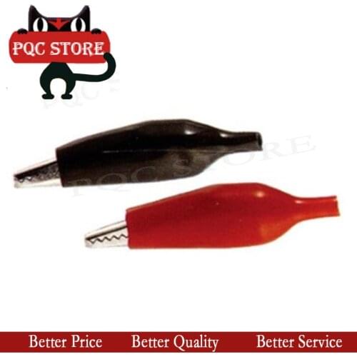 20pcs28MM Metal Alligator Clip G98 Crocodile Electrical Clamp Testing Probe Meter Black Red with Plastic Boot Car Auto Battery