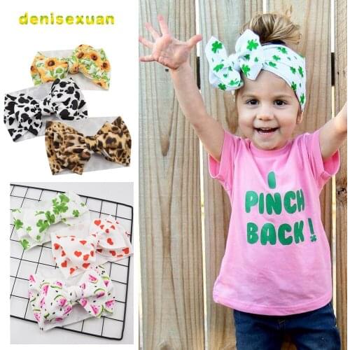 2020 Adjustable Big Bow Headwrap Baby Headband Top Knot Headbands Diy Bow Hair Turban Newborn Head Band Girl Floral Hair Bows