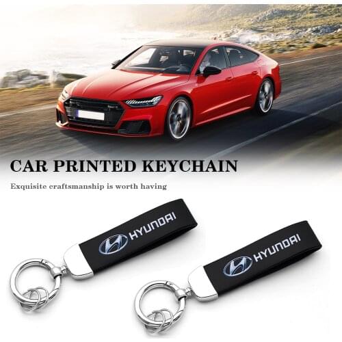 3D Metal leather Car Styling Hyundai Emblem Keychain Key Chain Rings For Hyundai Tucson MK1 2005 2006 2007 2008 2009 2010