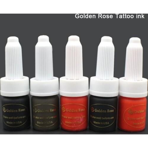 5pcs 5Ml/bottle Micropigment Golden Rose Tattoo Ink For Permanent Makeup Eyebrows Eyeline Lip Body