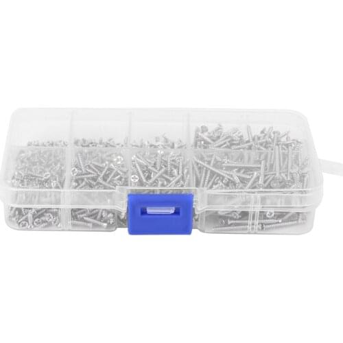 800Pcs Stainless Steel Self Tapping Screw Assortment Kit Lock Nut Wood Thread Nail Screw Sets M2