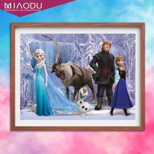 Disney 5D Diamond Painting Frozen New Arrivals Cartoon Sisters Princess Anna and Elsa Hobby Art DIY Full Drill Mosaic Home Decor