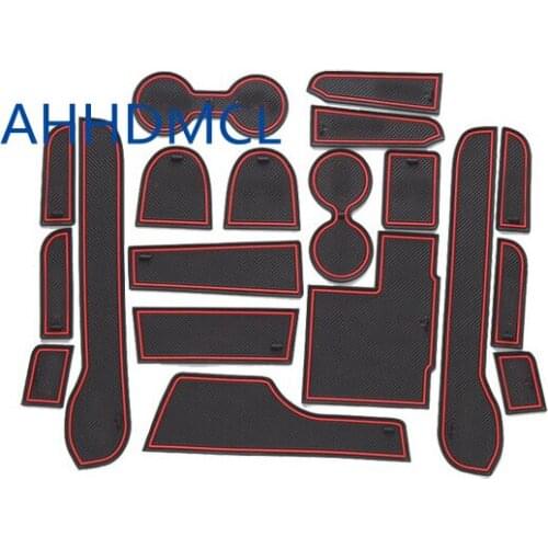 Car Anti-Dirty Pad Door Groove Gate Slot Cup Armrest Storage Pad Anti-Slip Mat For Mitsubishi Pajero Sport