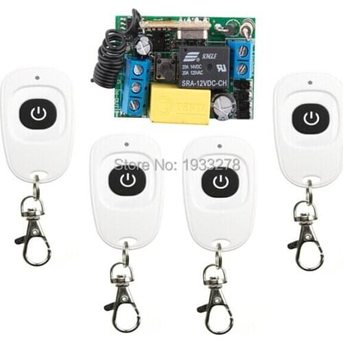 Wireless remote controlling switch RF AC 220 V 10 A 1CH 4* Transmitter 1* Receiver Momentary. Toggle .Latched Adjustable