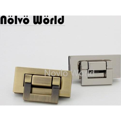 5-20 pieces 2 colors 45*21mm Brush Antique Polished Silver Big Rectangle Flip Lock for Suitcase Women Handbag Bag Accessories