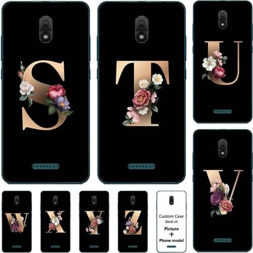 Flower 26 English Name Letters Custom Initial Case For Wiko Jerry 3 Jerry3 5.45" Soft Silicone Cover For Wiko Jerry 2 Jerry Max