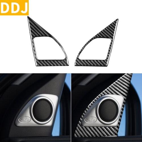 For Mitsubishi Lancer GTS 2008-2015 Carbon Fiber Decorative Door Speakers Sticker Tweeters Modified Cover Trim Car Accessories
