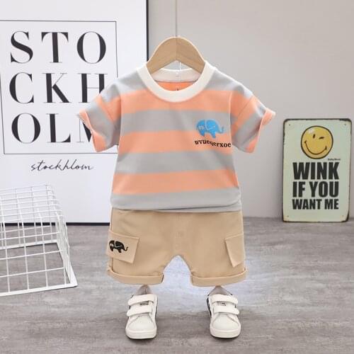 Boys Summer Cotton Suit New 1-2-3-4 Years Old 5 Childrens Clothes Girl Baby Summer Korean Two-piece Shorts Kids Clothing