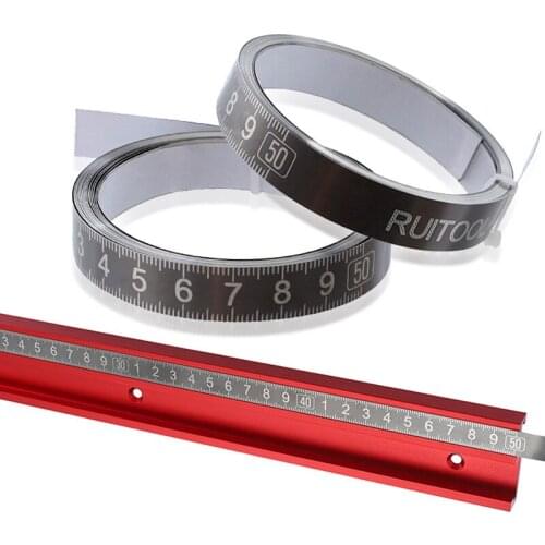 1-3m Stainless Steel Miter Track Tape Measure Self Adhesive Metric Scale Ruler Rust-Proof Durable and Wear-Resistan Ruler Tools