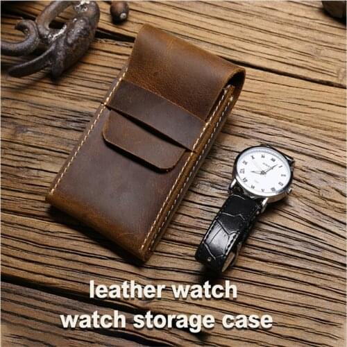 1 Grid Single Watch Pocket Portable Leather Watch Storage Bag Creative Travel Dustproof Waterproof Watch Case