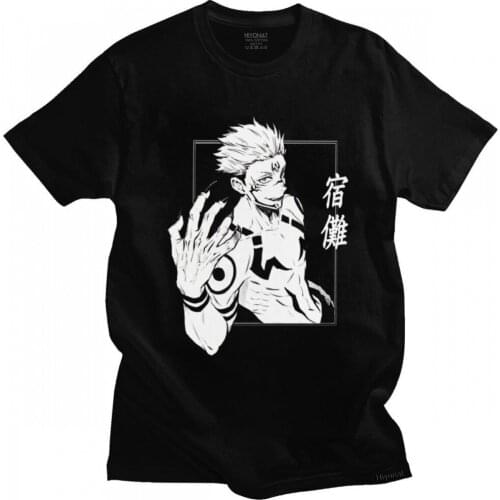 Kawaii Cool Anime Jujutsu Kaisen T Shirt Men Short Sleeve Manga Graphic Tshirt Cotton T-shirt Ryomen Sukuna Tee Tops Clothing